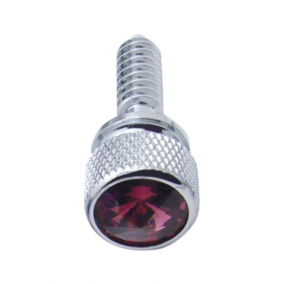 1/4"-20 Knurled Head Dash Screw For Peterbilt - Purple Crystal (14-Pack)