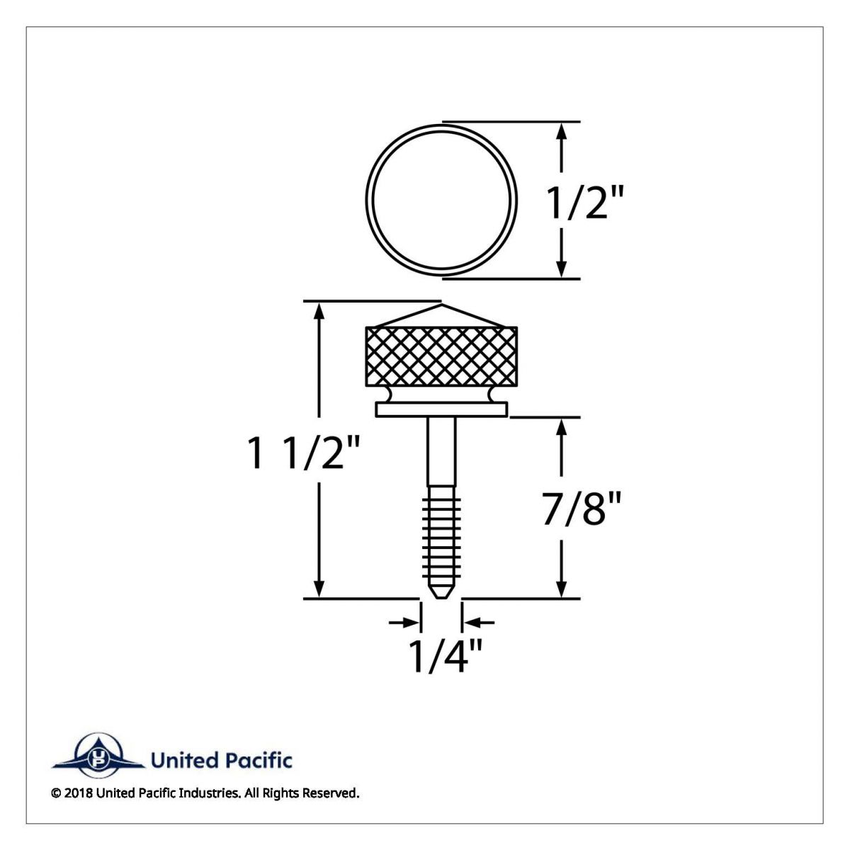 1/4"-20 Knurled Head Dash Screw For Peterbilt - Red Crystal (Bulk) - Thumbnail 2