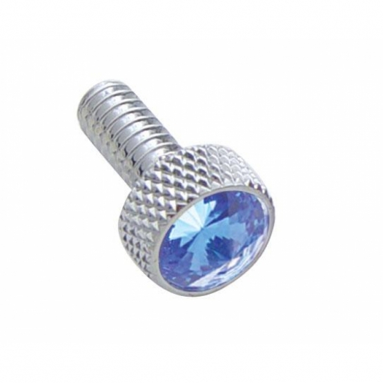 Small Dash Screw With Blue Crystal For Peterbilt (2-Pack)