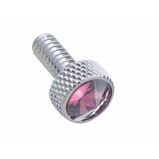 Small Dash Screw With Purple Crystal For Peterbilt (2-Pack)