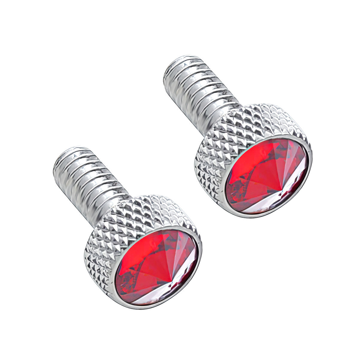 Small Dash Screw With Red Crystal For Peterbilt (2-Pack) - Thumbnail 2
