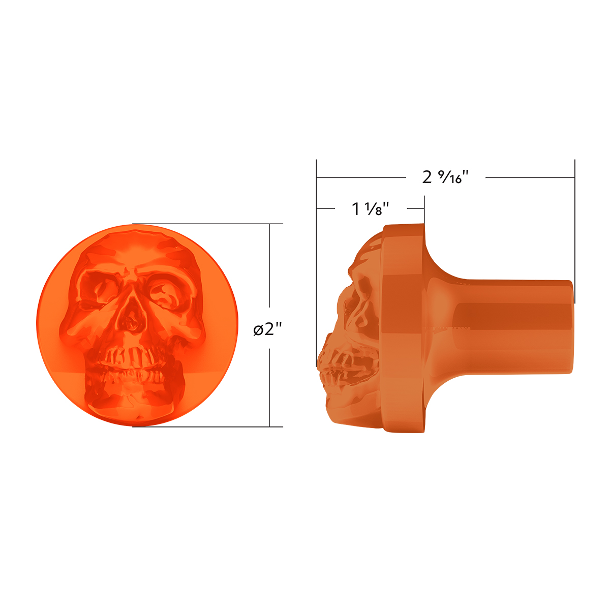 Skull Air Valve Knob - Cadmium Orange - Thumbnail 5
