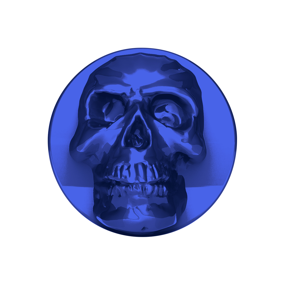 Skull Air Valve Knob - Indigo Blue - Thumbnail 2