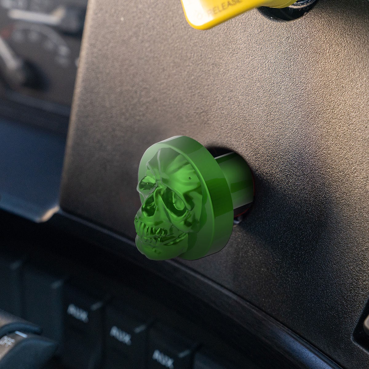 Skull Air Valve Knob - Emerald Green - Thumbnail 4
