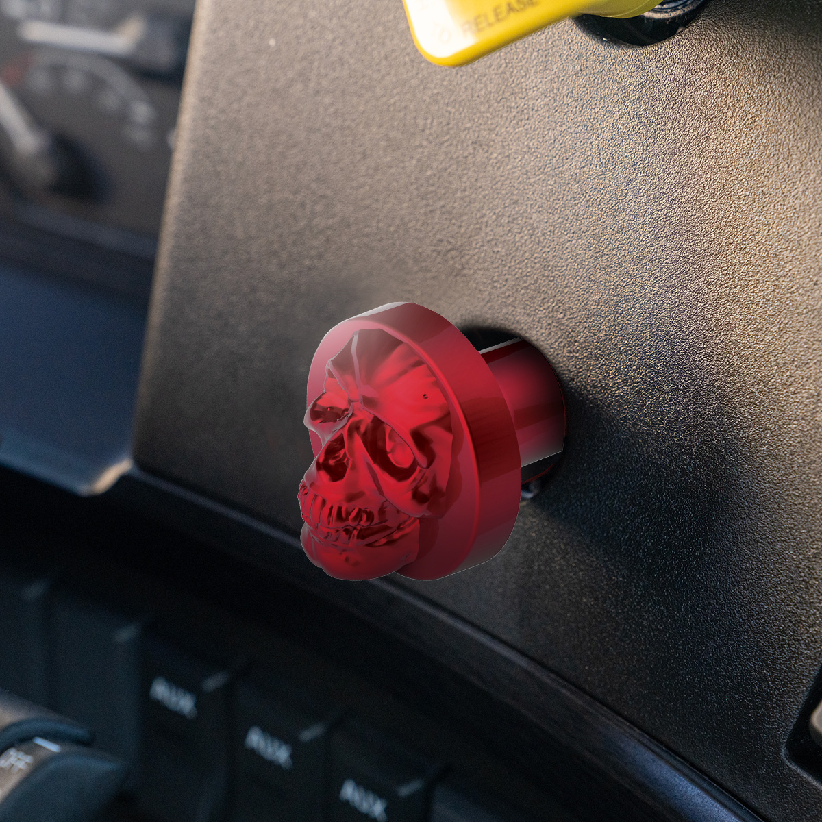 Skull Air Valve Knob - Candy Red - Thumbnail 4