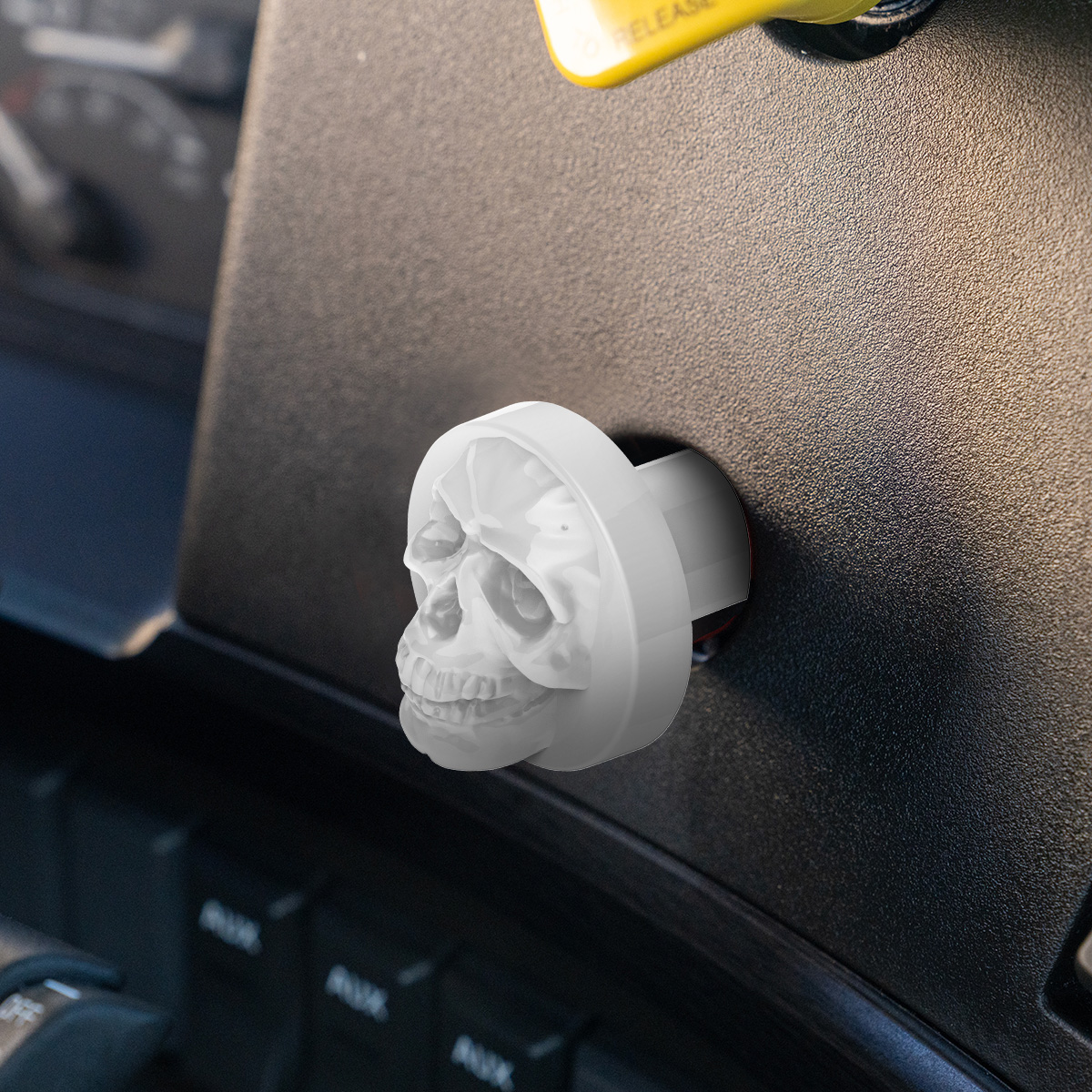 Skull Air Valve Knob - Pearl White - Thumbnail 4