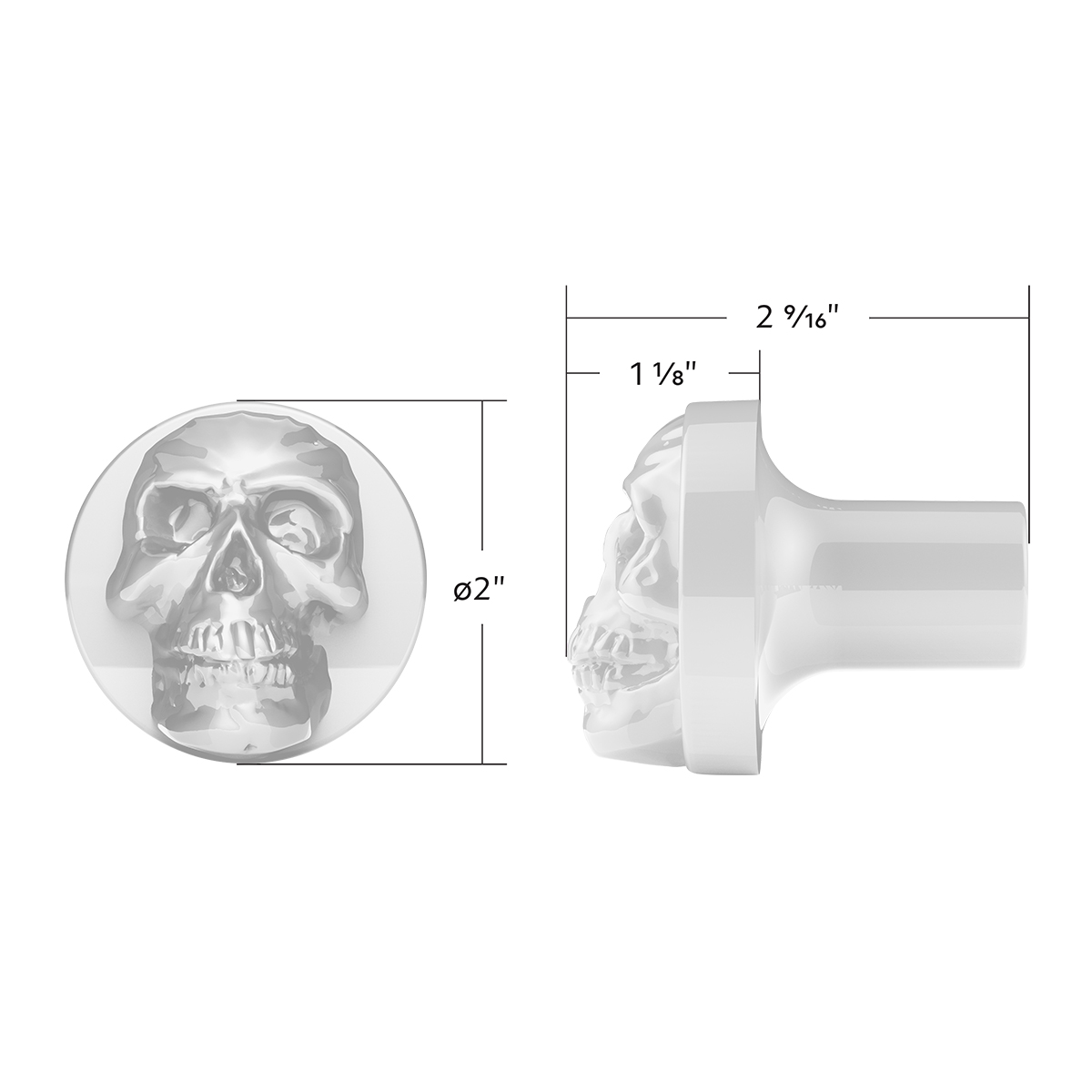 Skull Air Valve Knob - Pearl White - Thumbnail 5