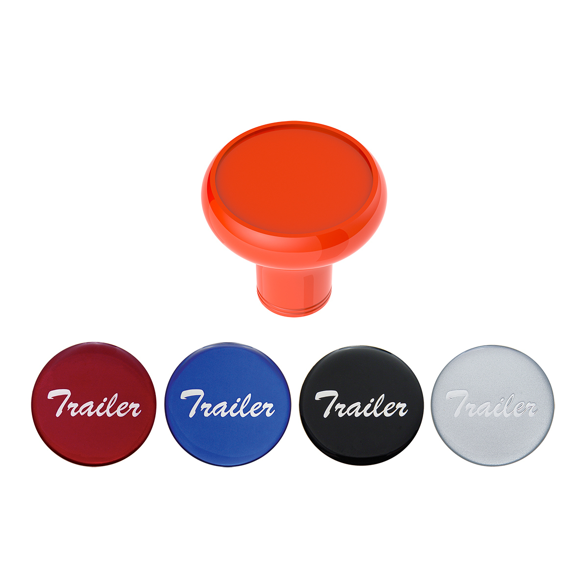 Deluxe Aluminum Screw-On Air Valve Knob With Multi-Color Glossy Trailer Sticker - Cadmium Orange - Thumbnail 4