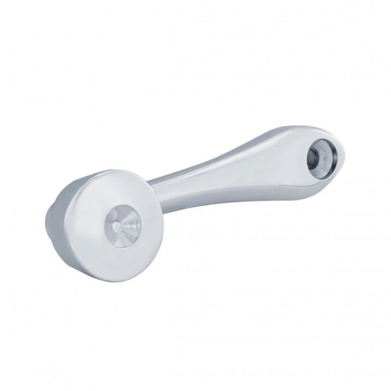 Chrome Die-Cast Window Crank With 16-Spline 7/16” OD Adapter - Indented