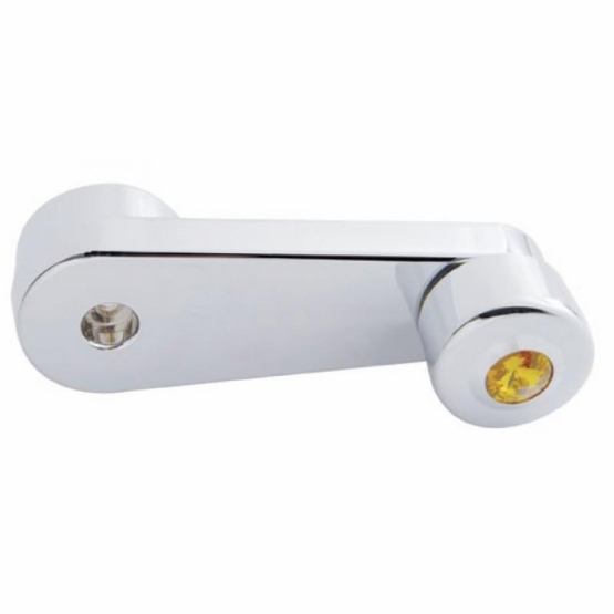 Chrome Window Crank With Crystal For Freightliner - Amber Crystal