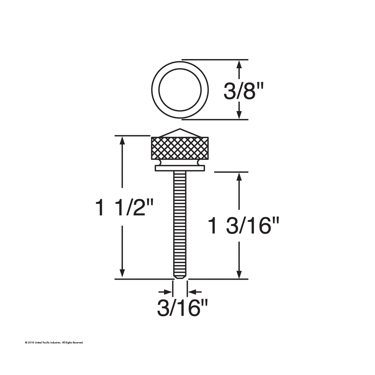 Chrome Long Dash Screw With Copper Crystal For Freightliner (2-Pack) - Thumbnail 4