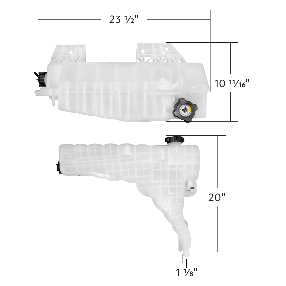 Pressurized Coolant Reservoir & Coolant Level Sensor For 2013-2021 Kenworth T680
