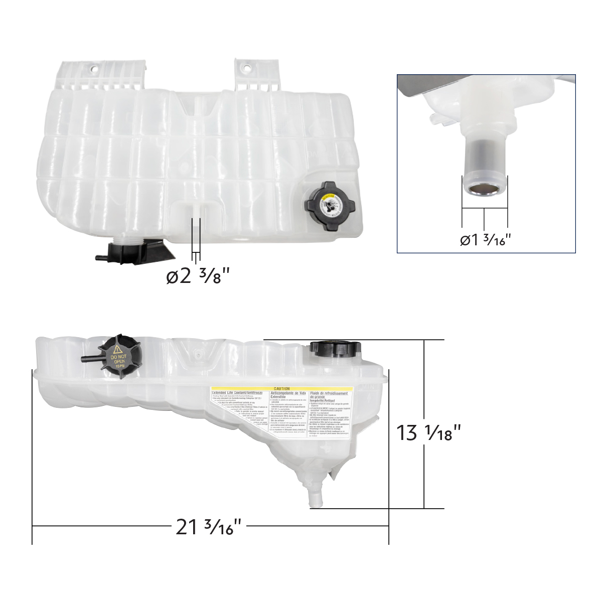 Pressurized Coolant Reservoir & Coolant Level Sensor For 2008-2022 Peterbilt 389 & Kenworth W900 - Thumbnail 11