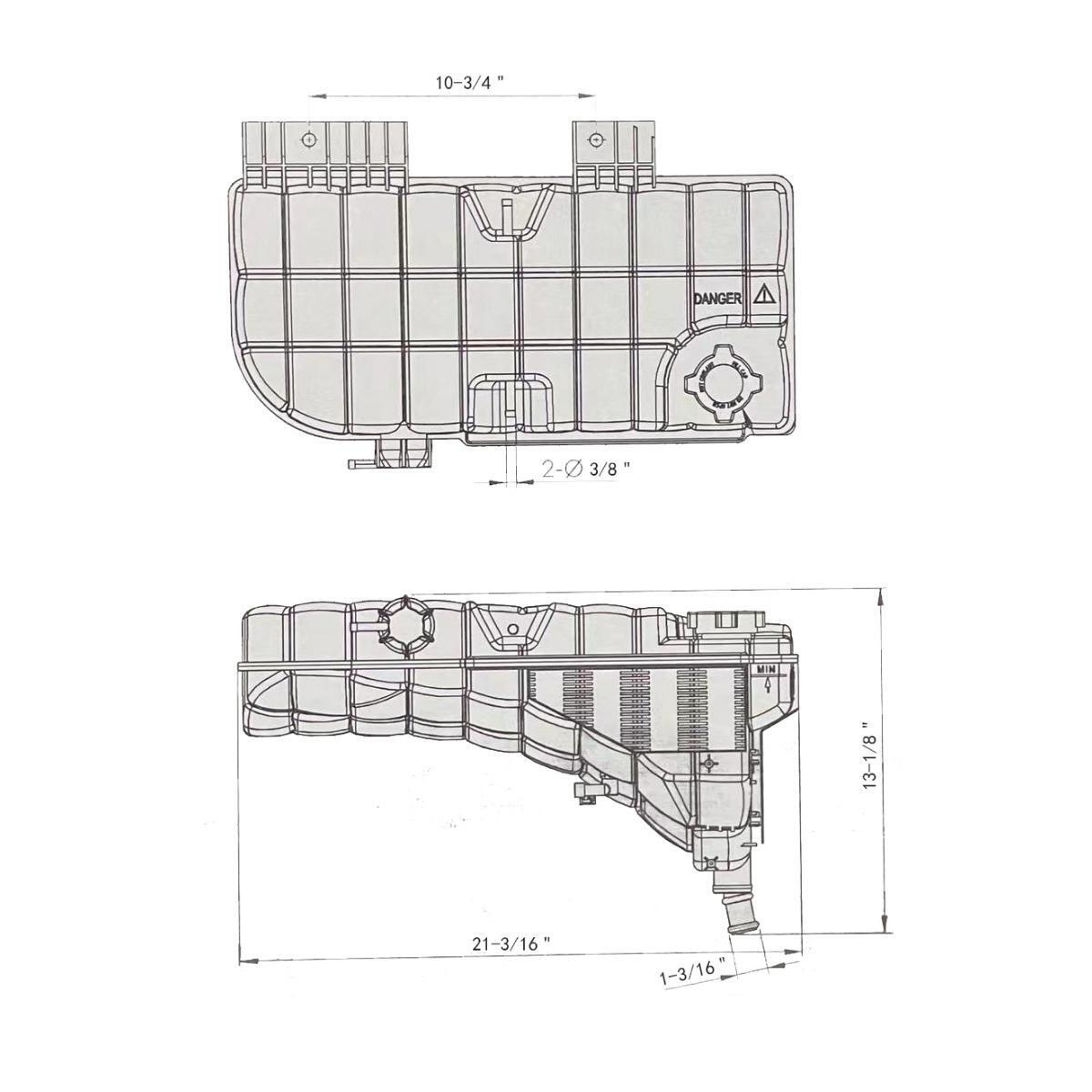 Pressurized Coolant Reservoir & Coolant Level Sensor For 2008-2022 Peterbilt 389 & Kenworth W900 - Thumbnail 10