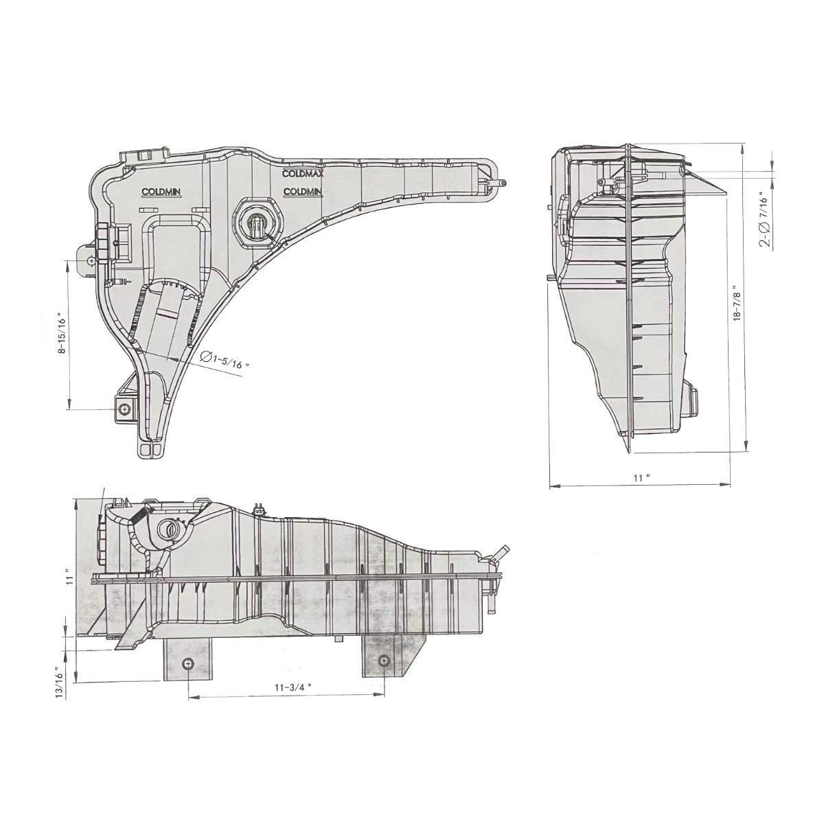 Pressurized Coolant Reservoir & Coolant Level Sensor For 2008-2017 Freightliner Cascadia - Thumbnail 10