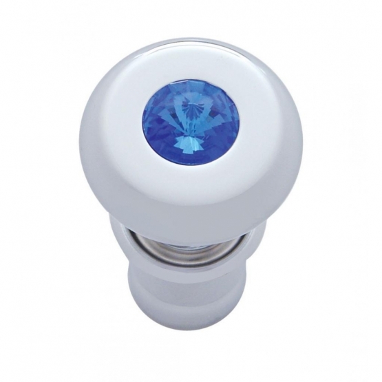 Chrome Deluxe Cigarette Lighter With Blue Crystal