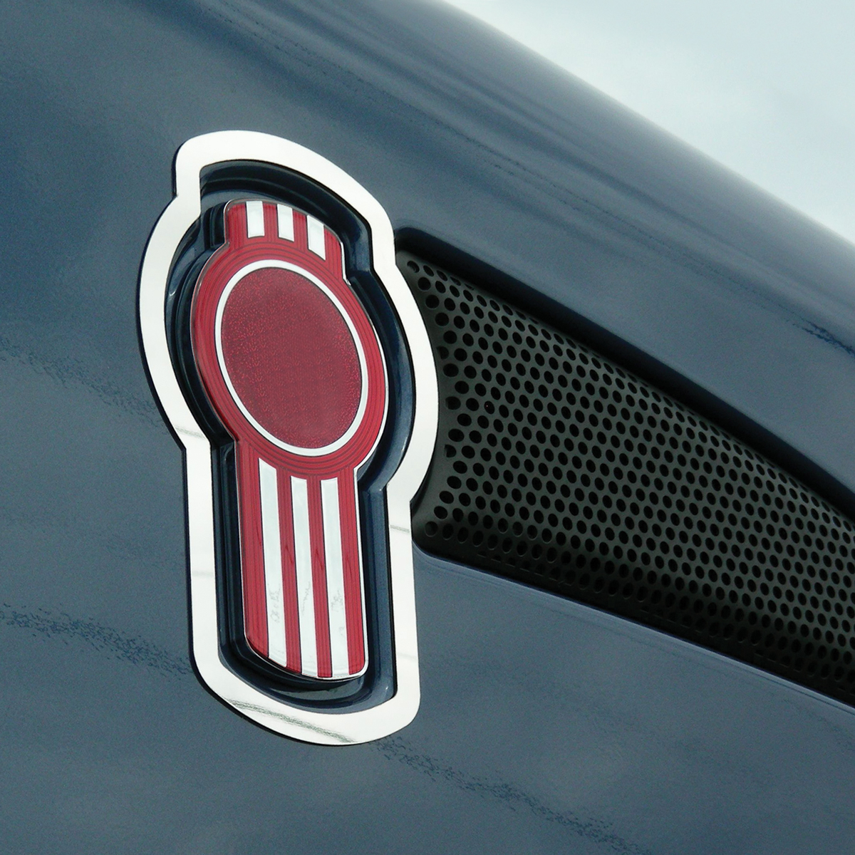 Stainless 2007+ Kenworth T660/T370 Hood Logo Trims (2-Pack) - Thumbnail 2