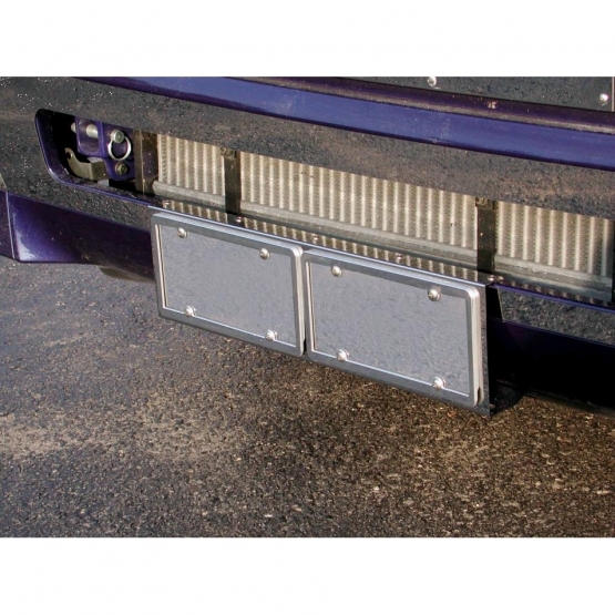 Stainless 2 License Plate Holder For 2003+ Volvo VN - Thumbnail 2