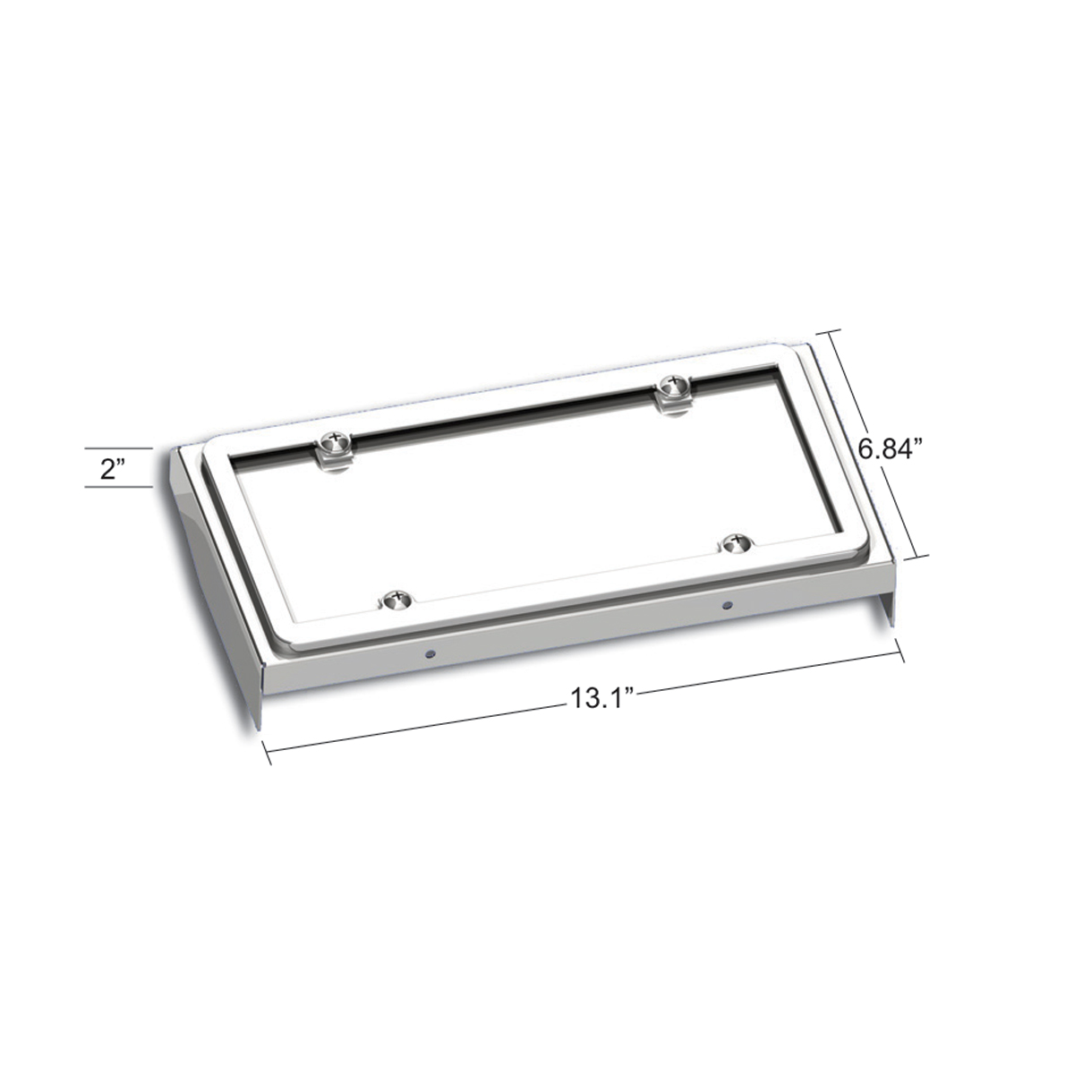 Stainless Single License Plate Holder For 2008-2017 Freightliner Cascadia - Thumbnail 2