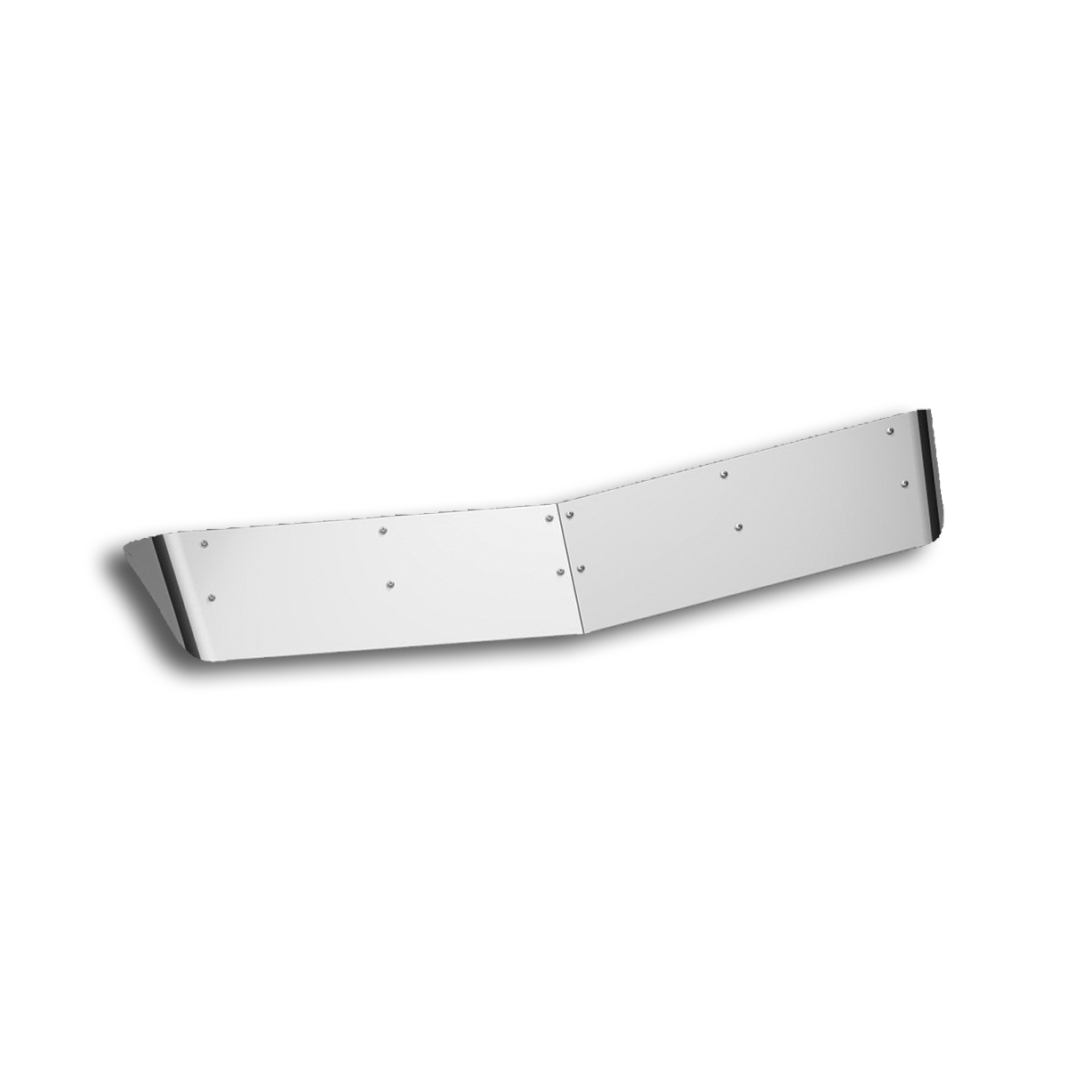 10" Stainless Drop Style Sunvisor For 2007-2024 Kenworth Aerocab With Curved Glass & B-Cab - Thumbnail 2