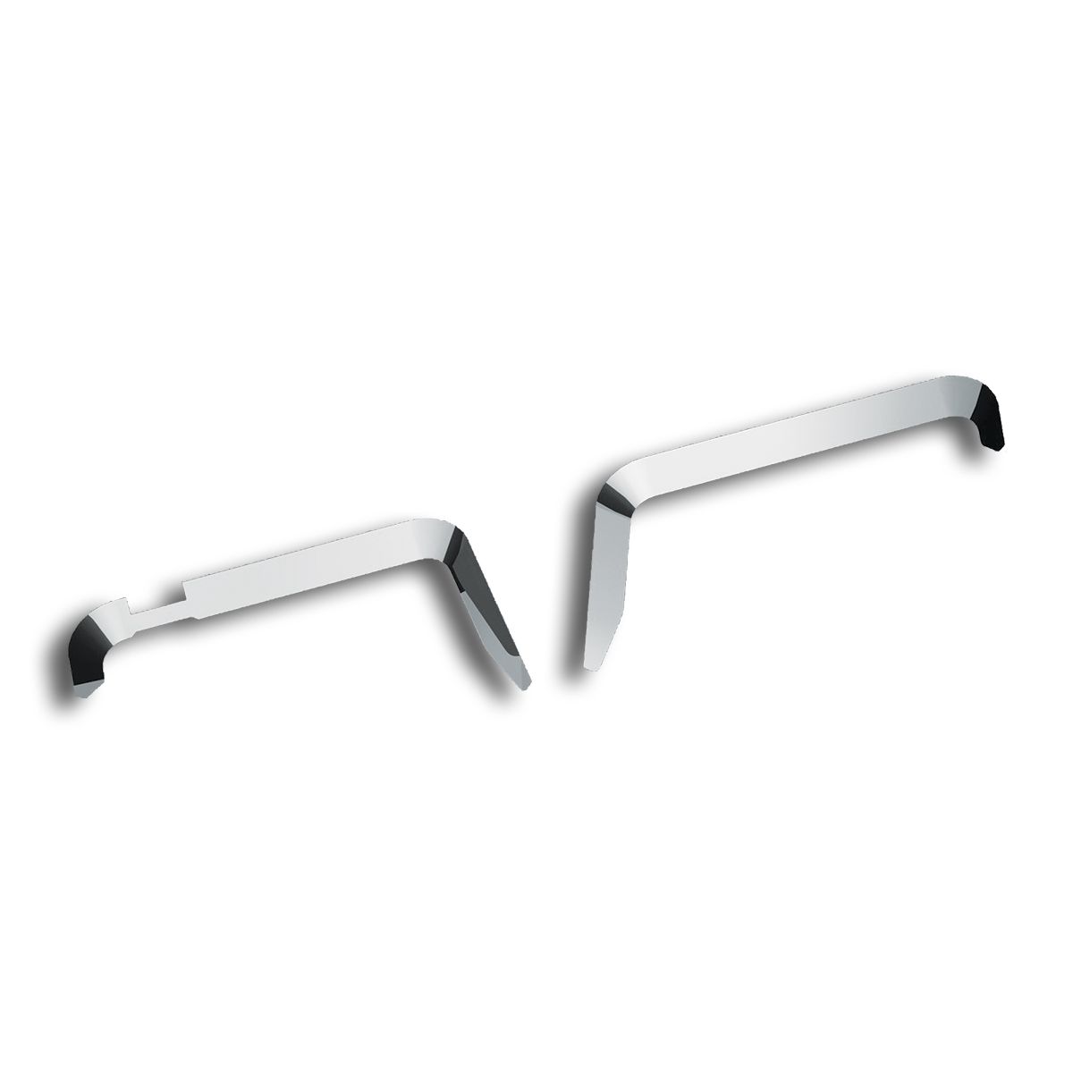 Stainless Door Window Vent Visor For All KW Trucks With Daylight Doors & Passenger Side Single Convex Mirror (Pair)