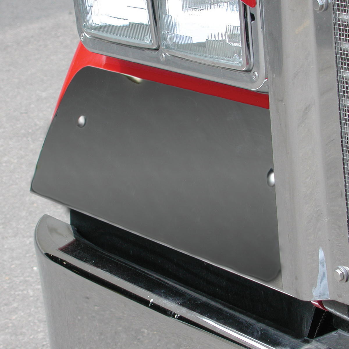 Stainless Steel Under Headlight Fender Guard For 1990-2024 Kenworth W900L - Thumbnail 4