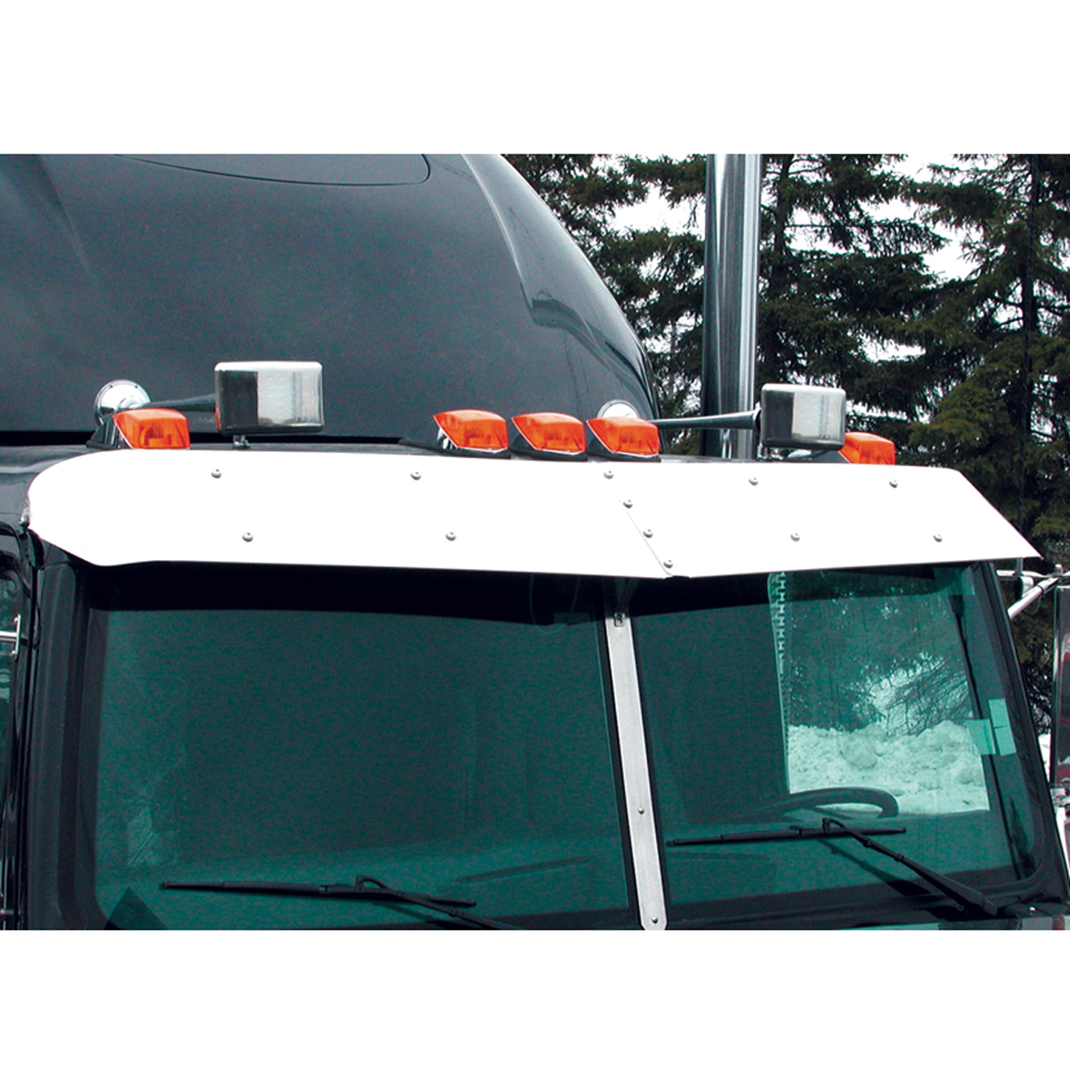 430 Stainless Plain Style Sunvisor For 2002-18 Western Star Constellation/4700 With OE Visor - Thumbnail 2
