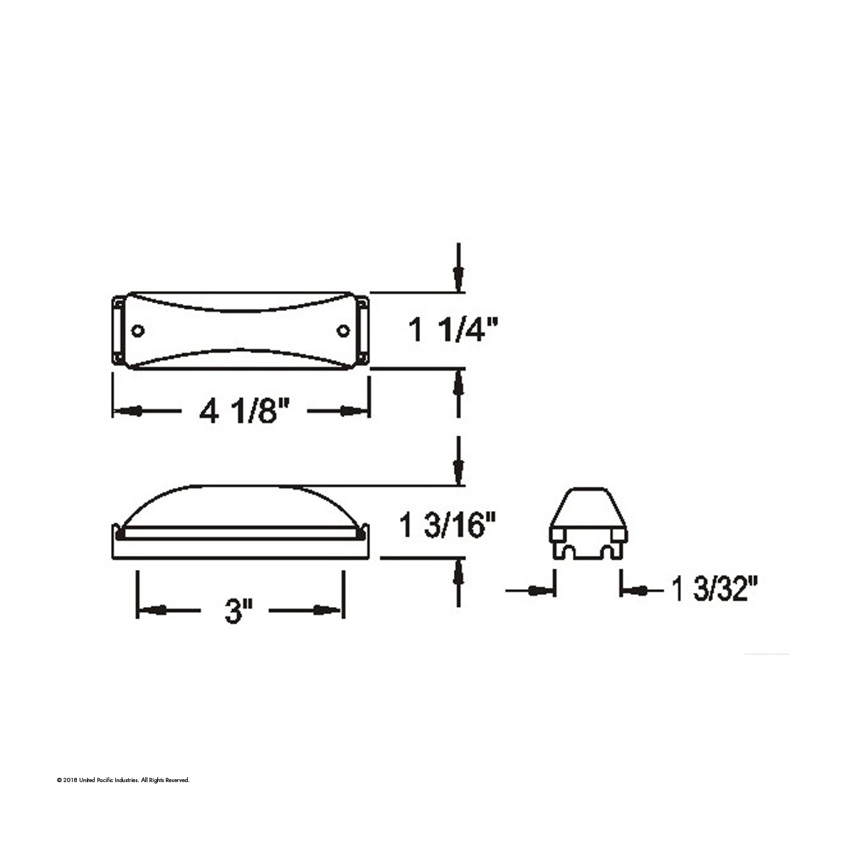 Rectangular Light Kit (Clearance/Marker) With Chrome Bracket - Amber Lens - Thumbnail 4
