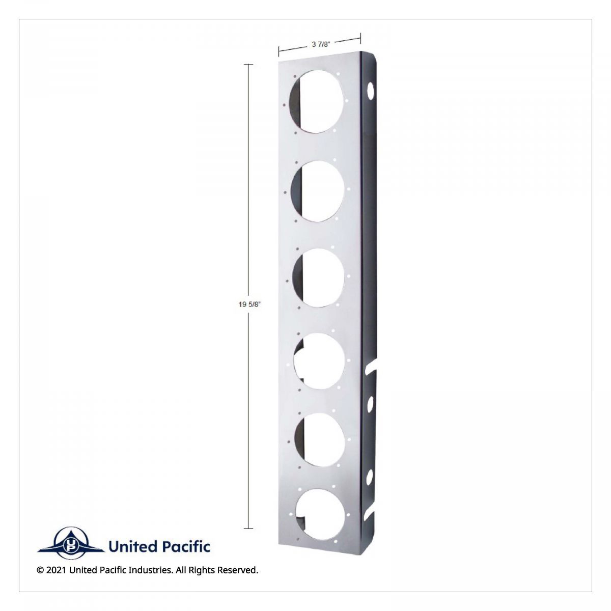 Peterbilt Stainless Front Air Cleaner Bracket Only - 12 Light Cutouts - Thumbnail 2