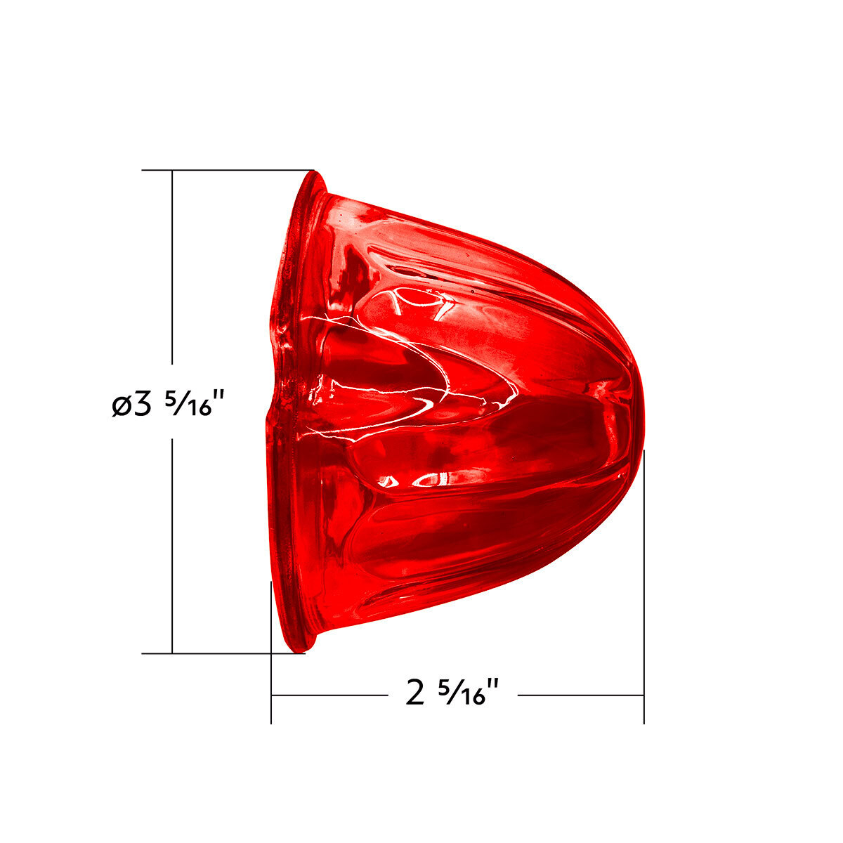 Watermelon Glass Marker Light Lens - Red (5 Pcs) - Thumbnail 5