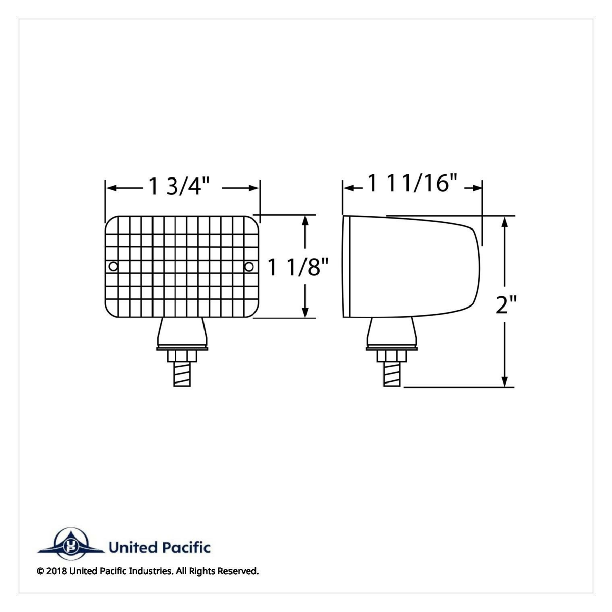 Small Rectangular Rod Light - Amber - Thumbnail 4