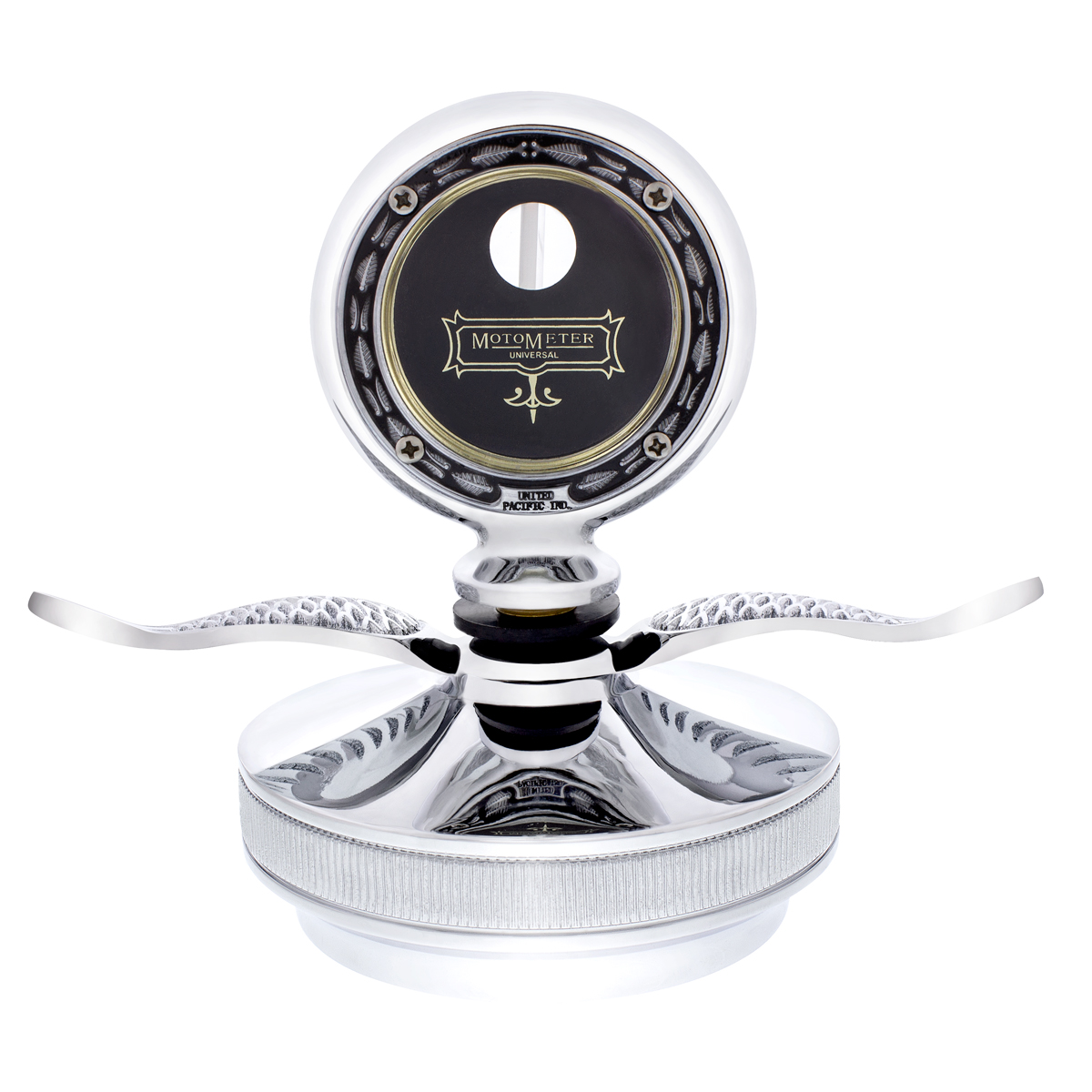 Chrome Aluminum Boyce MotoMeter With Base & Chrome Wings - Thumbnail 2