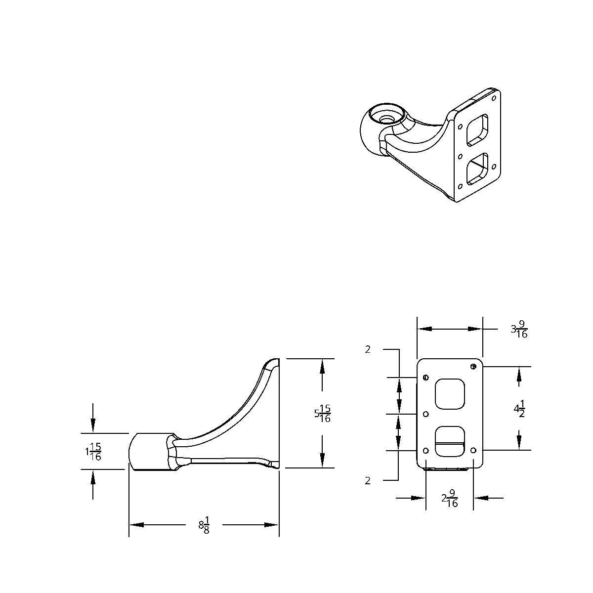 Polished L Shape Headlight Bracket (Pair) - Thumbnail 2