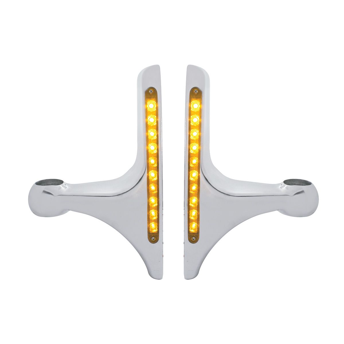 LED Headlight Bracket - 10 Amber LED/Amber Lens (Pair)