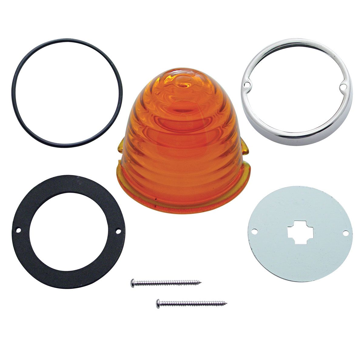 Grakon 1000 Style Cab Light Conversion Kit With Beehive Glass Lens & Twist In Base - Amber