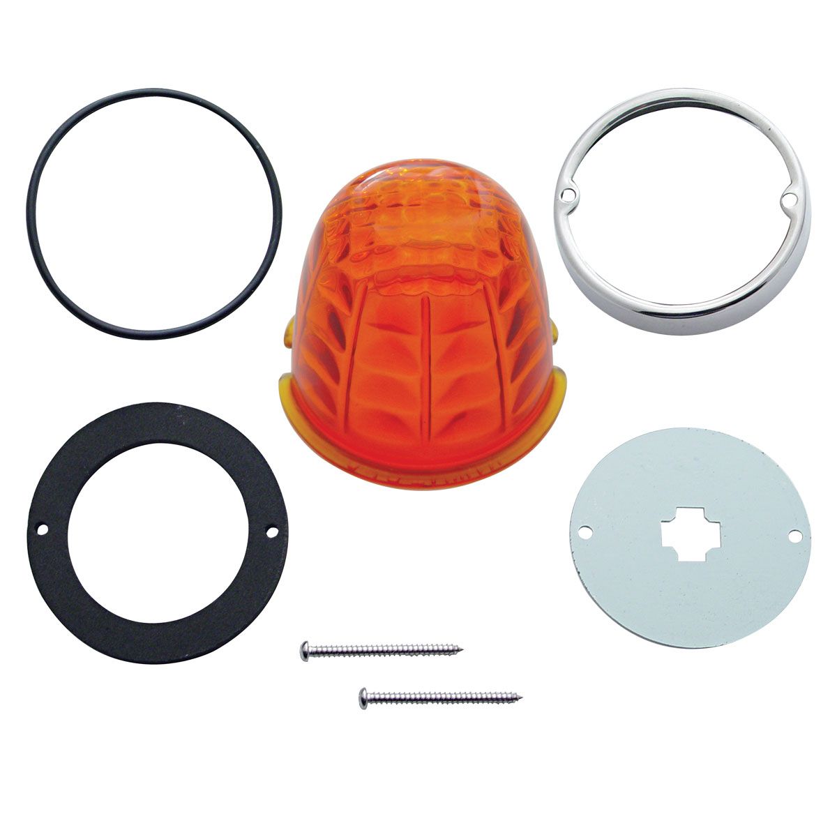 Grakon 1000 Cab Light Conversion Kit With Crystal Glass Lens & Twist In Base - Dark Amber