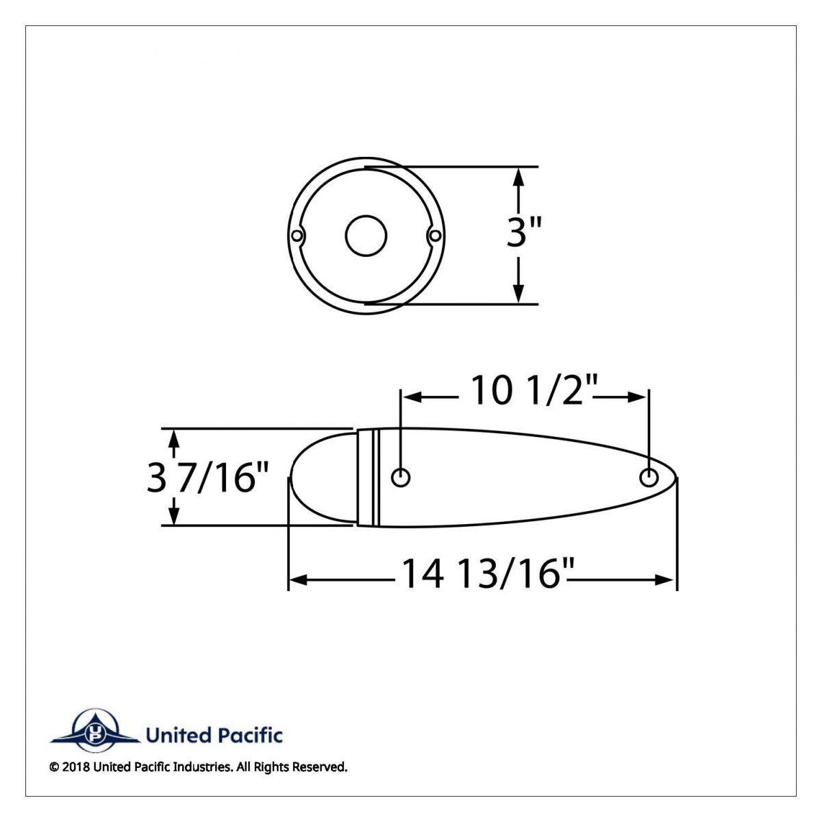 Chrome Die Cast Torpedo Cab Light With Watermelon Glass Lens & 1156 Bulb - Amber - Thumbnail 3