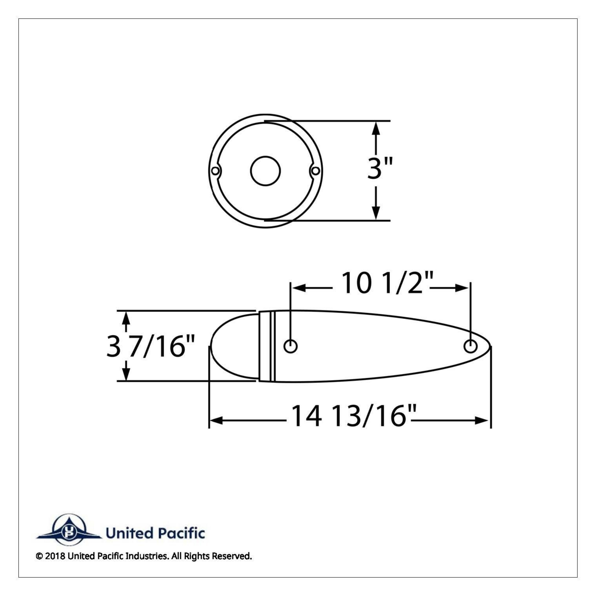 Chrome Die Cast Torpedo Cab Light With Watermelon Glass Lens & 1156 Bulb - Amber - Thumbnail 4
