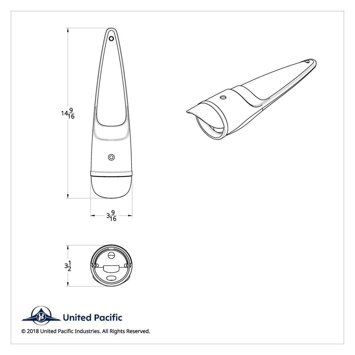 Chrome LED Cab Light Housing With Visor For Grakon 1000 Style Light (Bulk) - Thumbnail 4