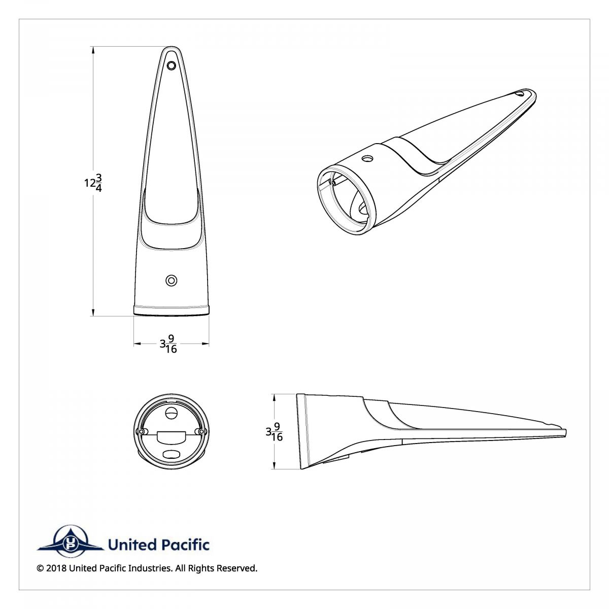 Chrome LED Cab Light Housing Without Visor For Grakon 1000 Style Light (Bulk) - Thumbnail 2