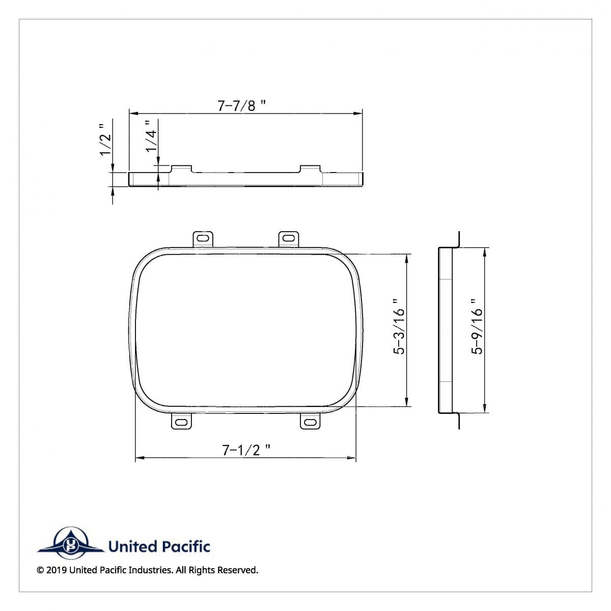 Stainless Steel 5" X 7" Headlight Retaining Ring (Bulk) - Thumbnail 2