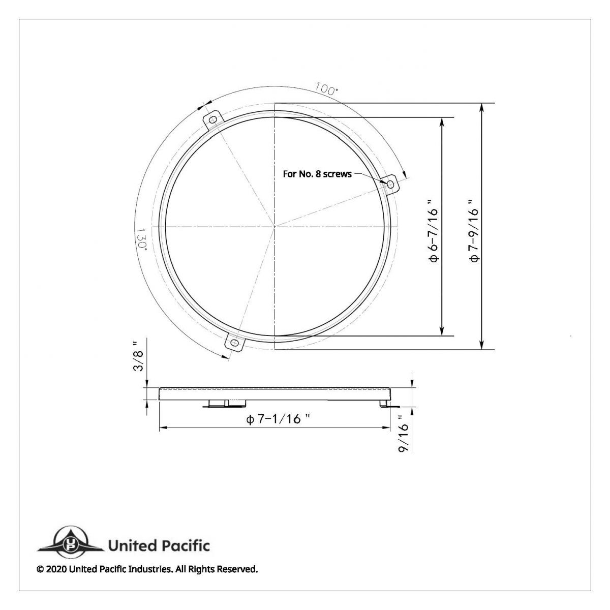 Stainless Steel 7" Headlight Retaining Ring (Bulk) - Thumbnail 4