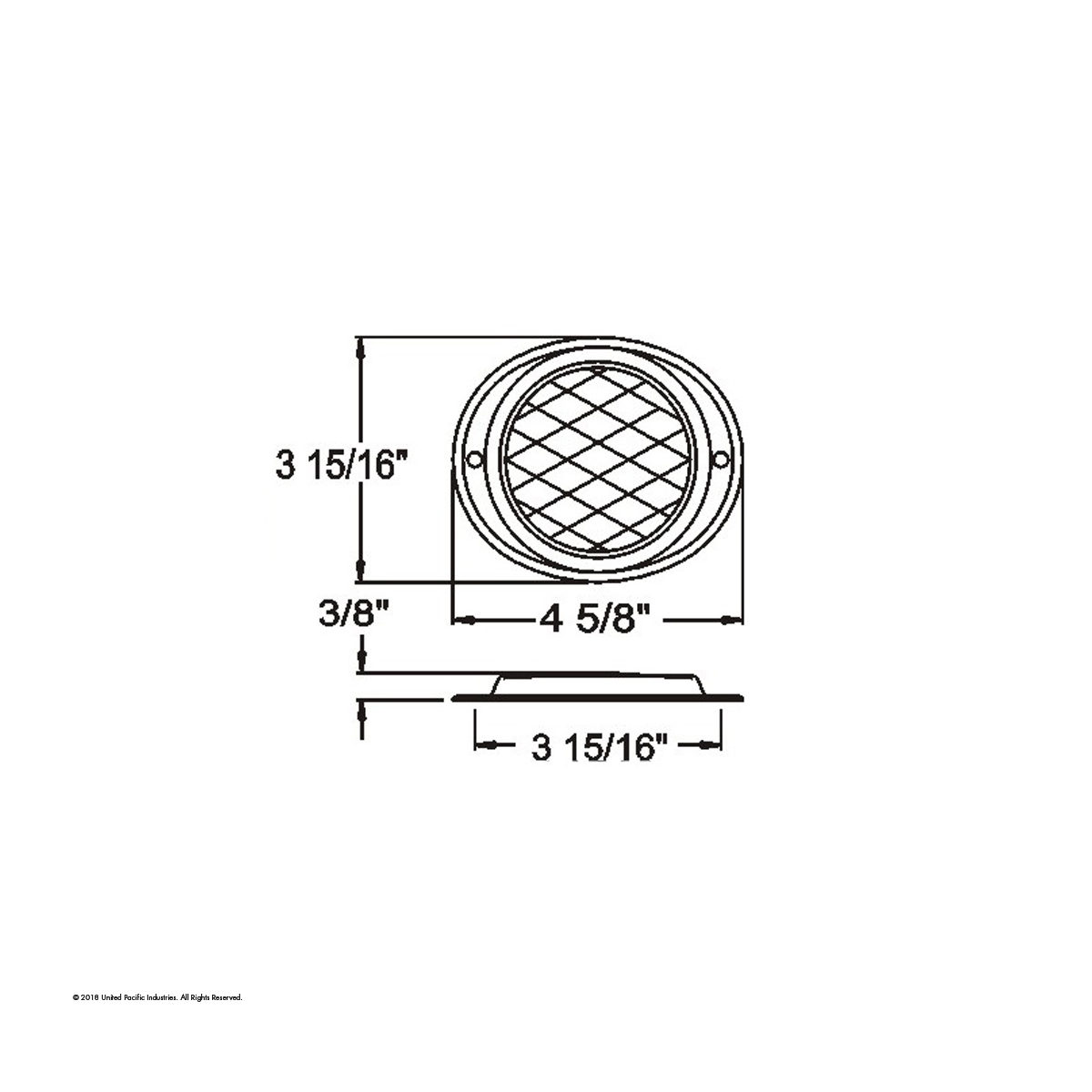 3-3/16" Round Reflector With Aluminum Mount Base - Red - Thumbnail 3