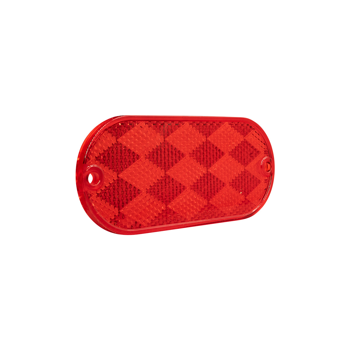 4" X 2" Oval Quick Mount Reflector - Red (20 Pcs) - Thumbnail 3