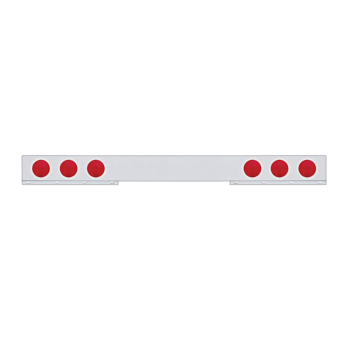 Chrome Light Bar With 4 Red Lights & Stainless Steel Bezel