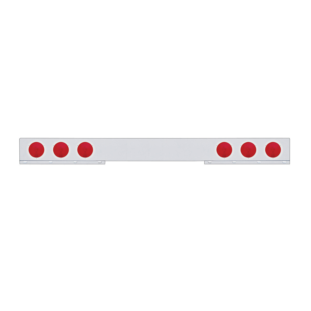 Chrome Light Bar With 4 Red Lights & Stainless Steel Bezel - Thumbnail 3