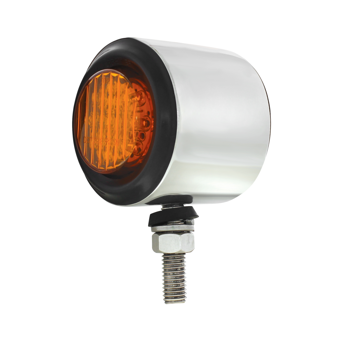 SS 2" Double Face Light With 9 LED 2" Lights & Grommets - Amber & Red LED/Amber & Red Lens