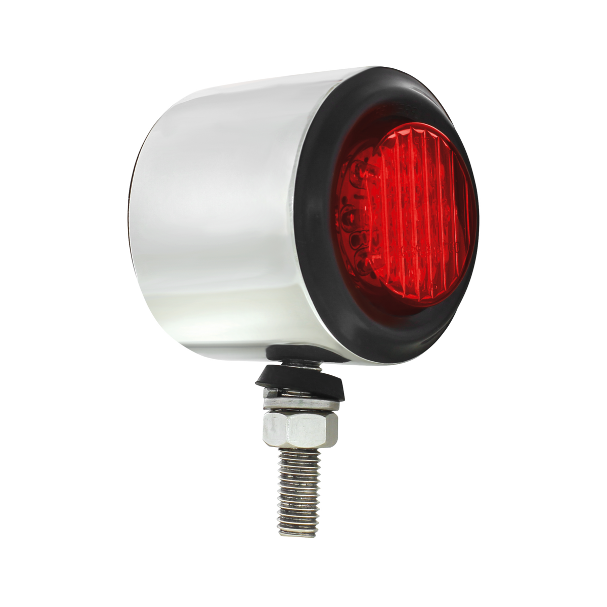 SS 2" Double Face Light With 9 LED 2" Lights & Grommets - Amber & Red LED/Amber & Red Lens - Thumbnail 3