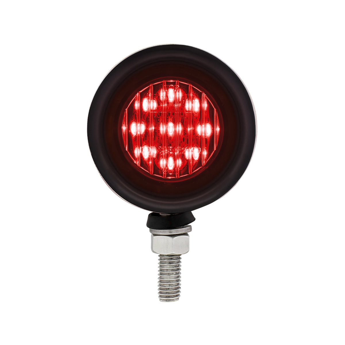 SS 2" Double Face Light With 9 LED 2" Lights & Grommets - Amber & Red LED/Amber & Red Lens - Thumbnail 6