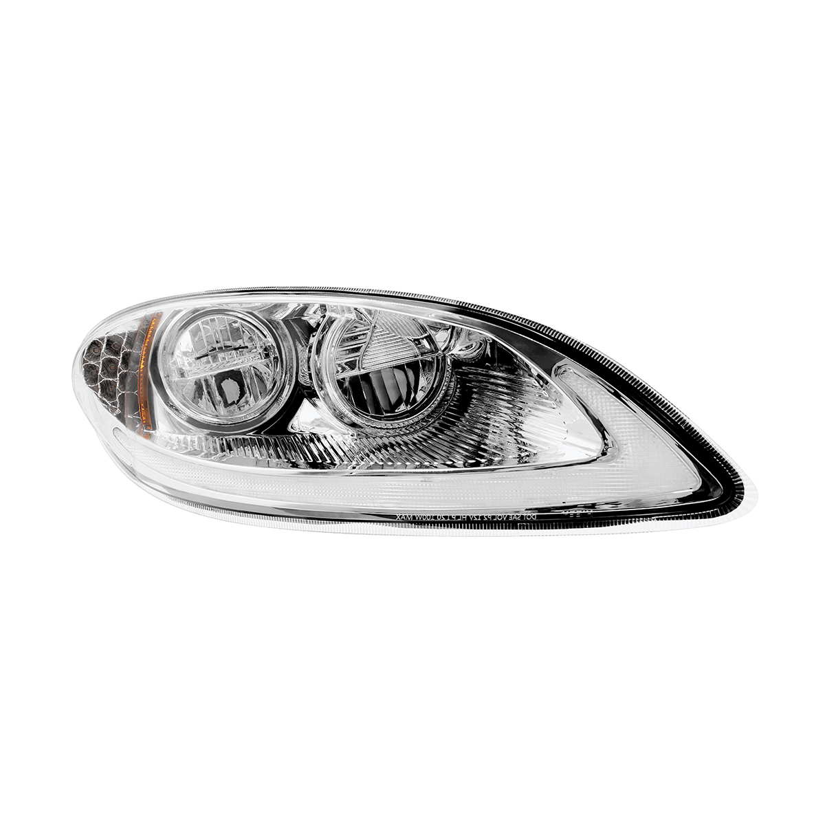 Chrome LED Headlight With LED Light Bar & Turn Signal For 2006-2017 International Prostar-Passenger - Thumbnail 4